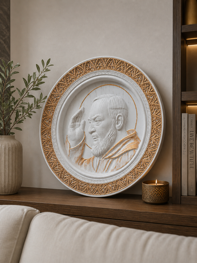 Padre Pio Wooden Sculpure