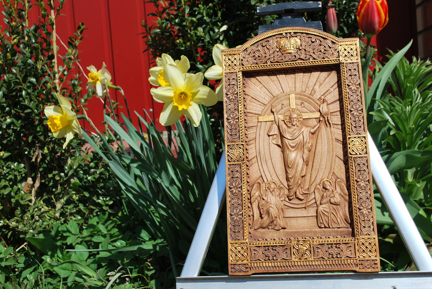 Religious Wooden icon Resurrection of Christ