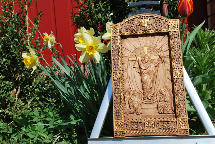 Religious Wooden icon Resurrection of Christ