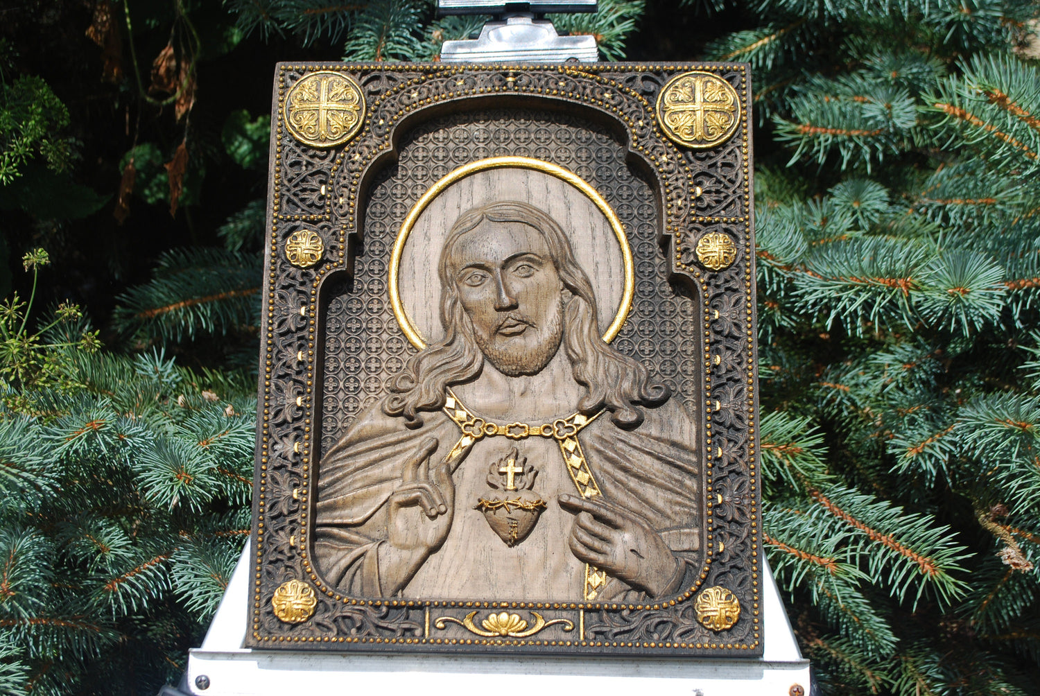 Sacred Heart of Jesus Wooden icon Classical