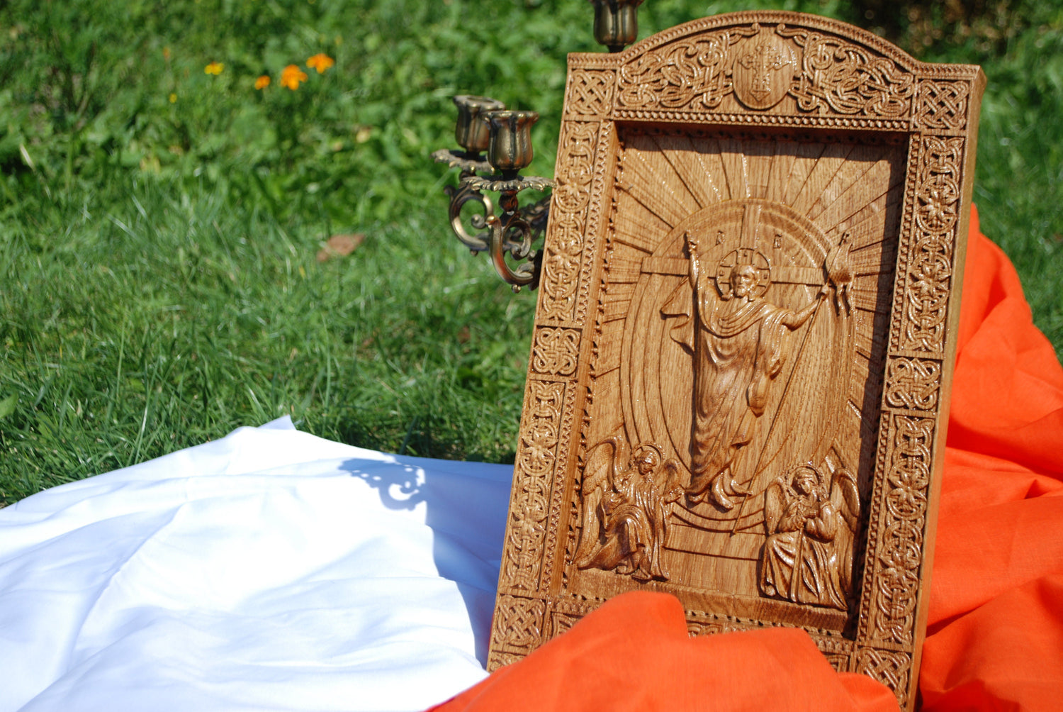 Religious Wooden icon Resurrection of Christ