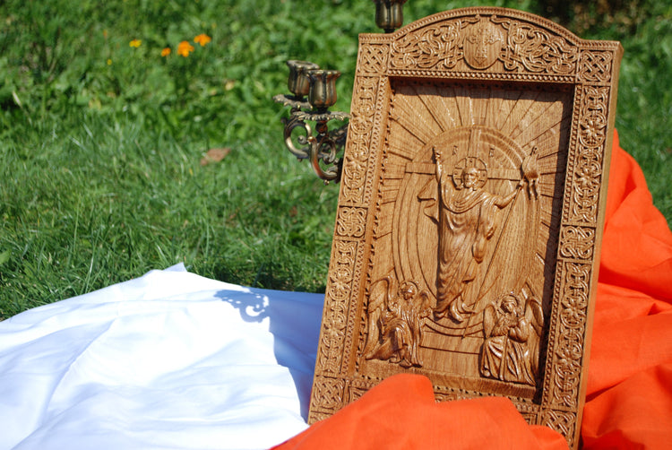 Religious Wooden icon Resurrection of Christ