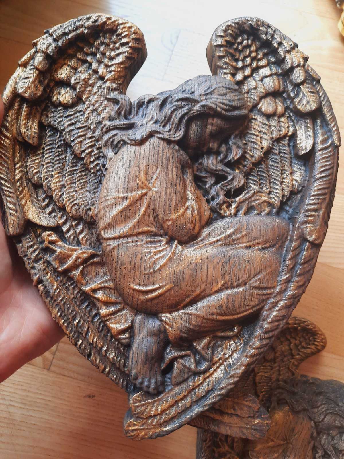 Sleeping Angel Wooden Carved 3D icon