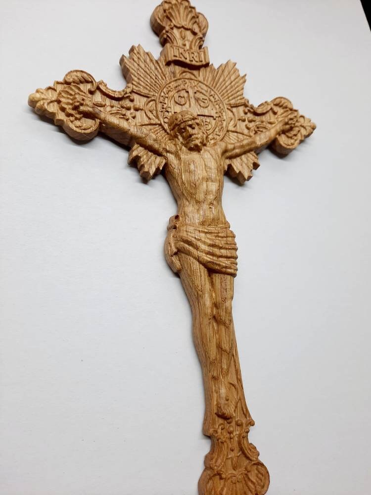 Wall Wooden Carved Jesus Crucifix