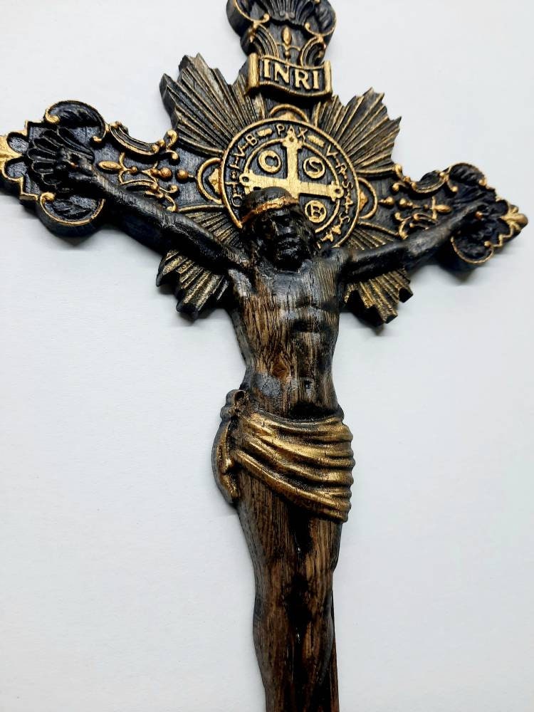 Wall Wooden Carved Jesus Crucifix