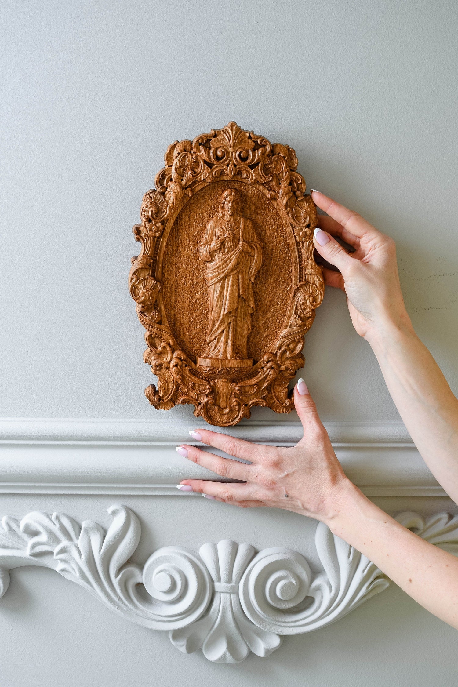 Sacred Heart of Jesus Statuary Wooden Sculpture