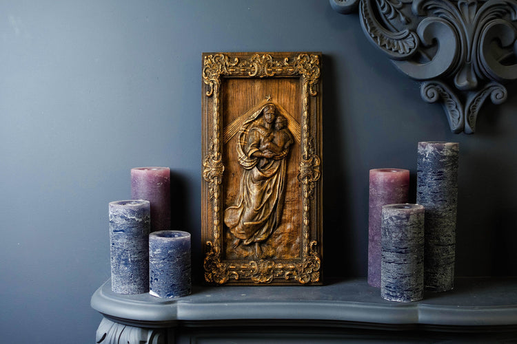 Sistine Madonna Wooden Sculpture