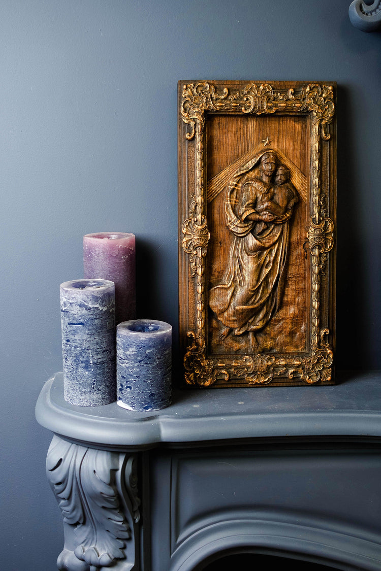 Sistine Madonna Wooden Sculpture