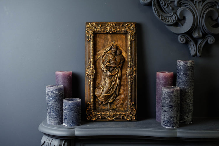 Sistine Madonna Wooden Sculpture