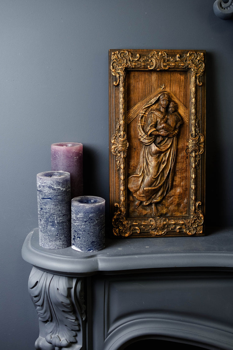 Sistine Madonna Wooden Sculpture