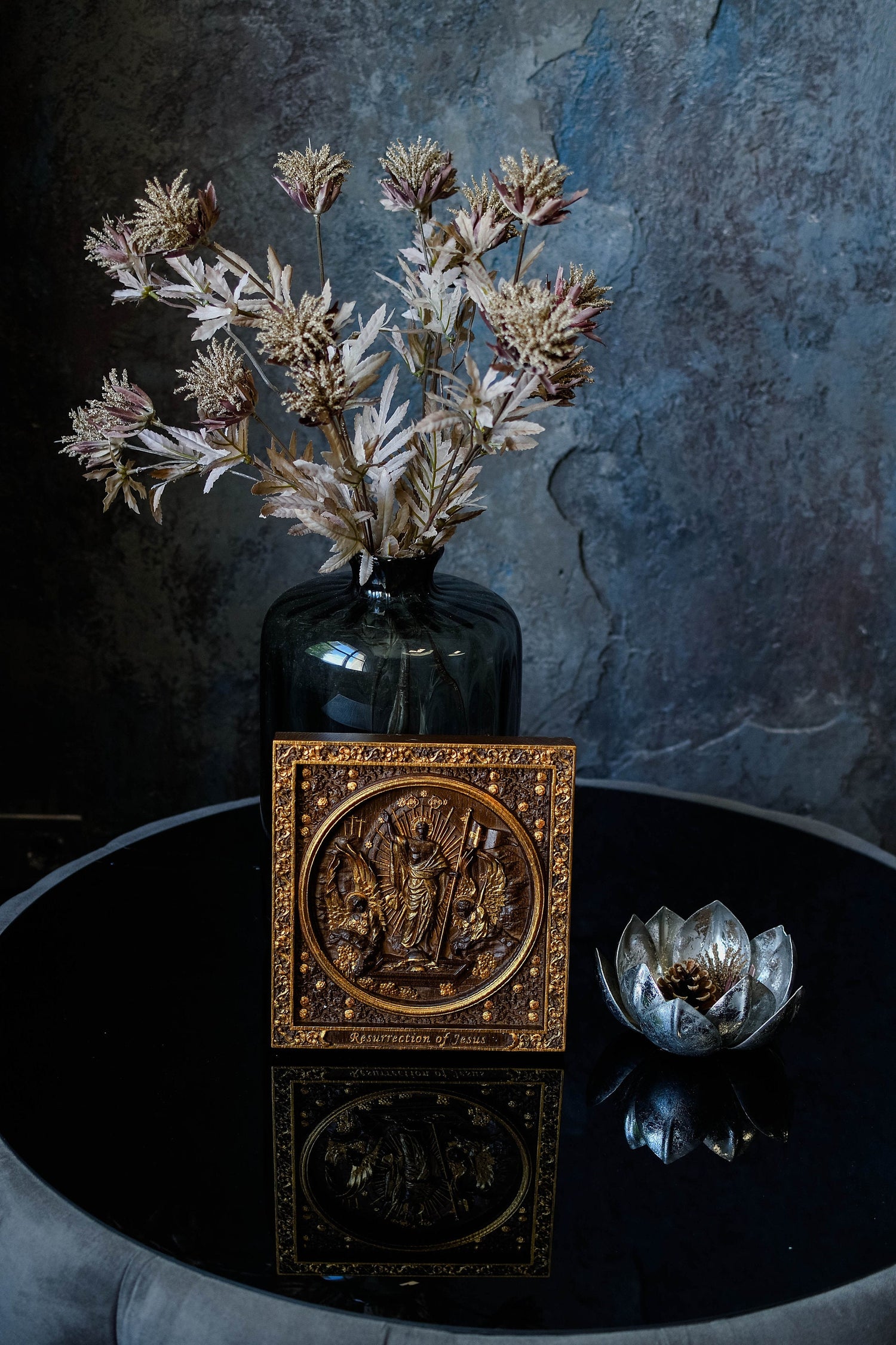 Resurrection of Crist wooden Carved Plaque