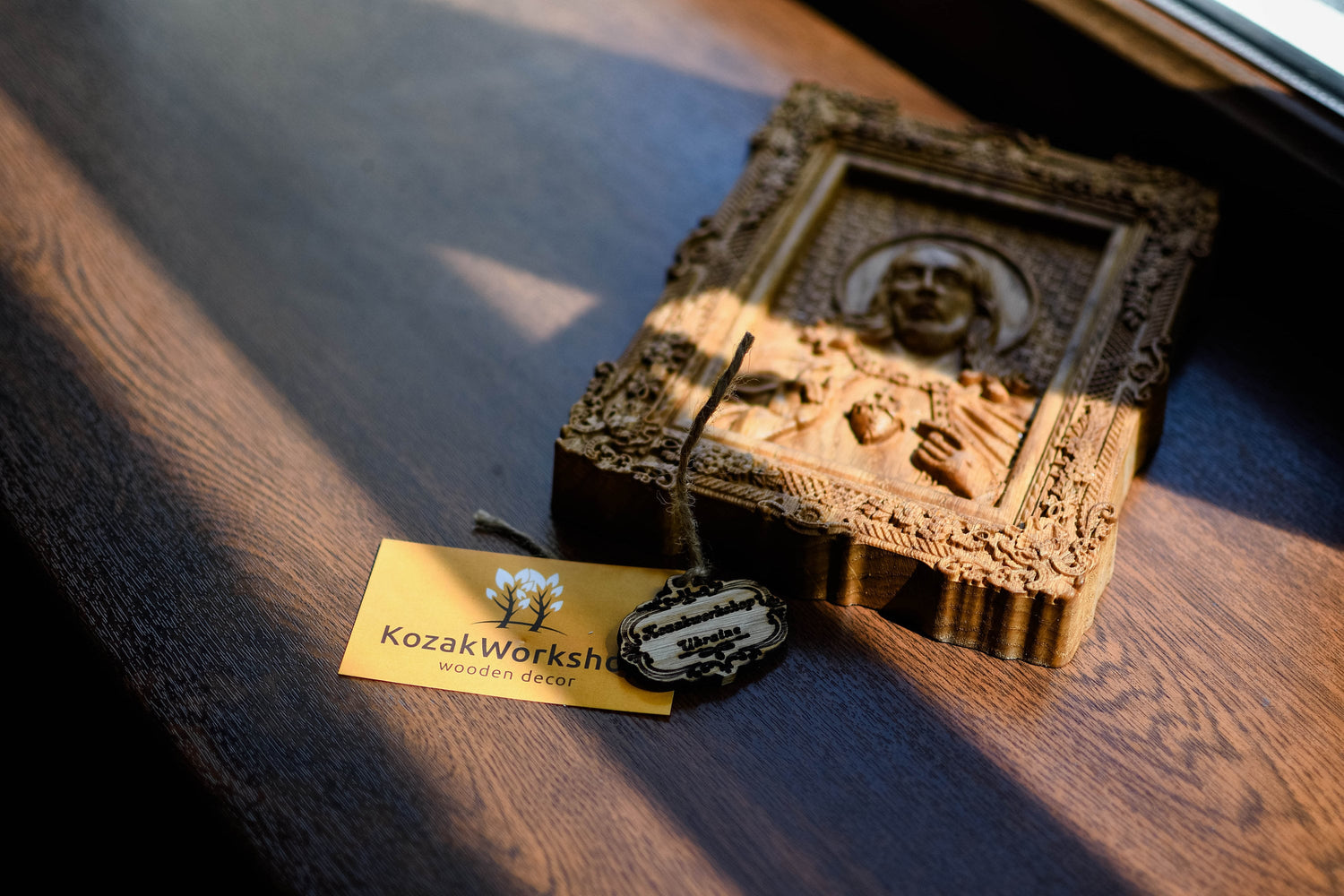 Sacred Heart of Jesus Wooden Image Floral Design