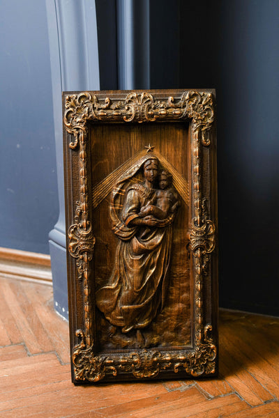 Sistine Madonna Wooden Sculpture