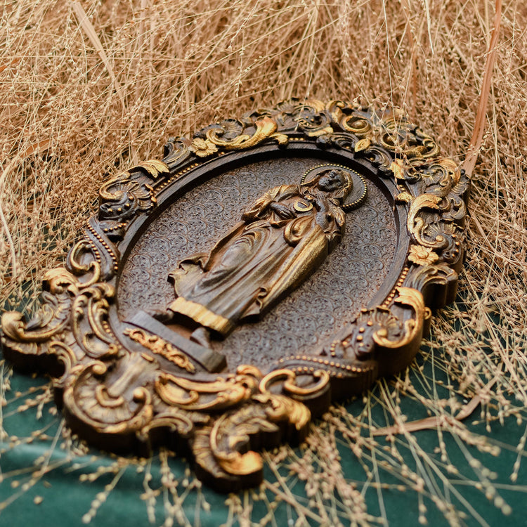 Immaculate Heart of Mary Wooden Icon High