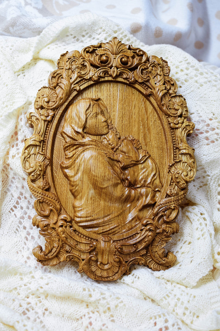 Virgin Mary Wooden Plaque
