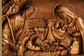 Holy Familly Wooden Carved Plaque Long