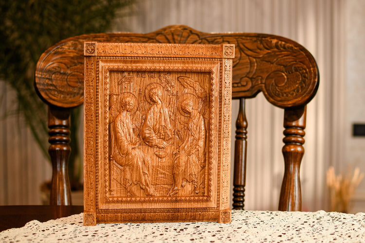 Exquisite Wooden Holy Trinity Icon Decorations for Religious Home Decor and Stunning Gift Ideas