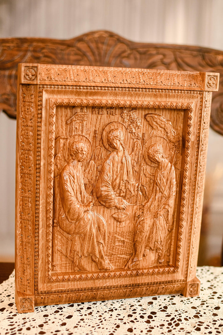 Exquisite Wooden Holy Trinity Icon Decorations for Religious Home Decor and Stunning Gift Ideas