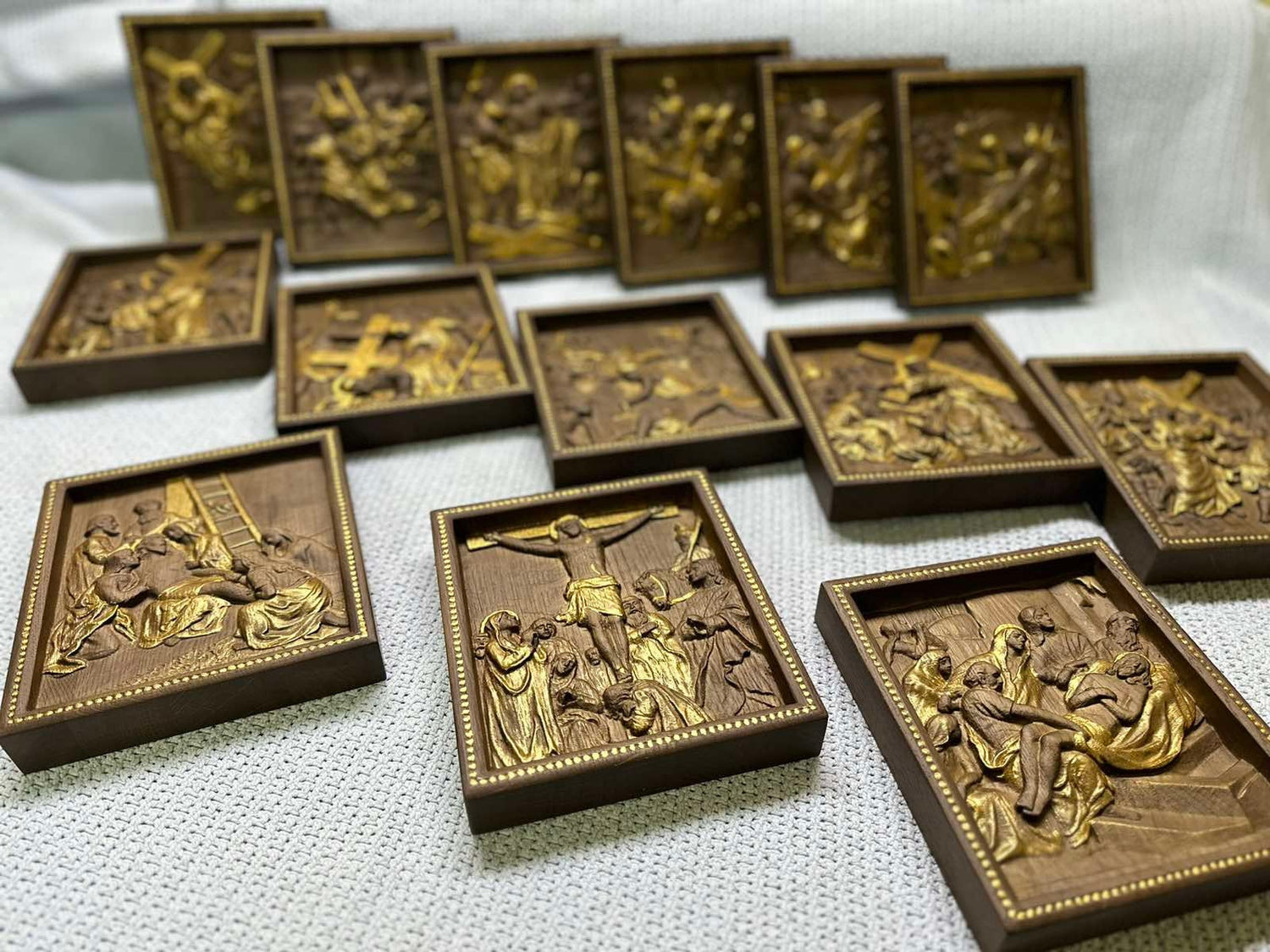 A Set of fourteen Stations of the Cross