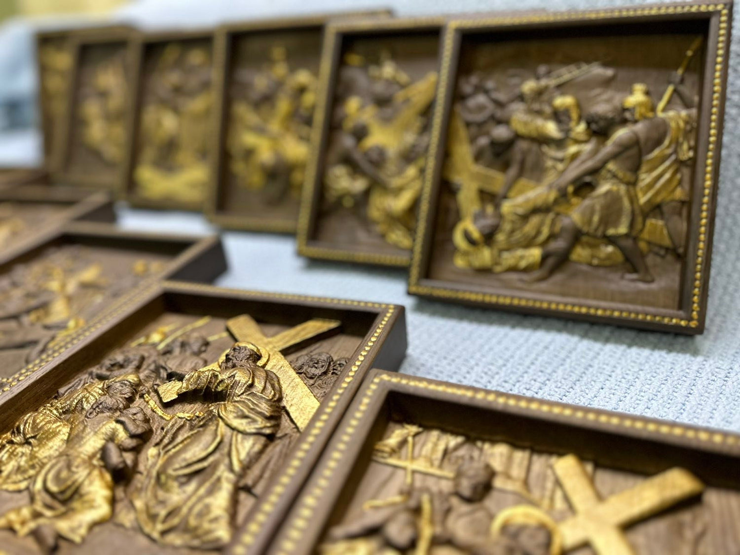 A Set of fourteen Stations of the Cross