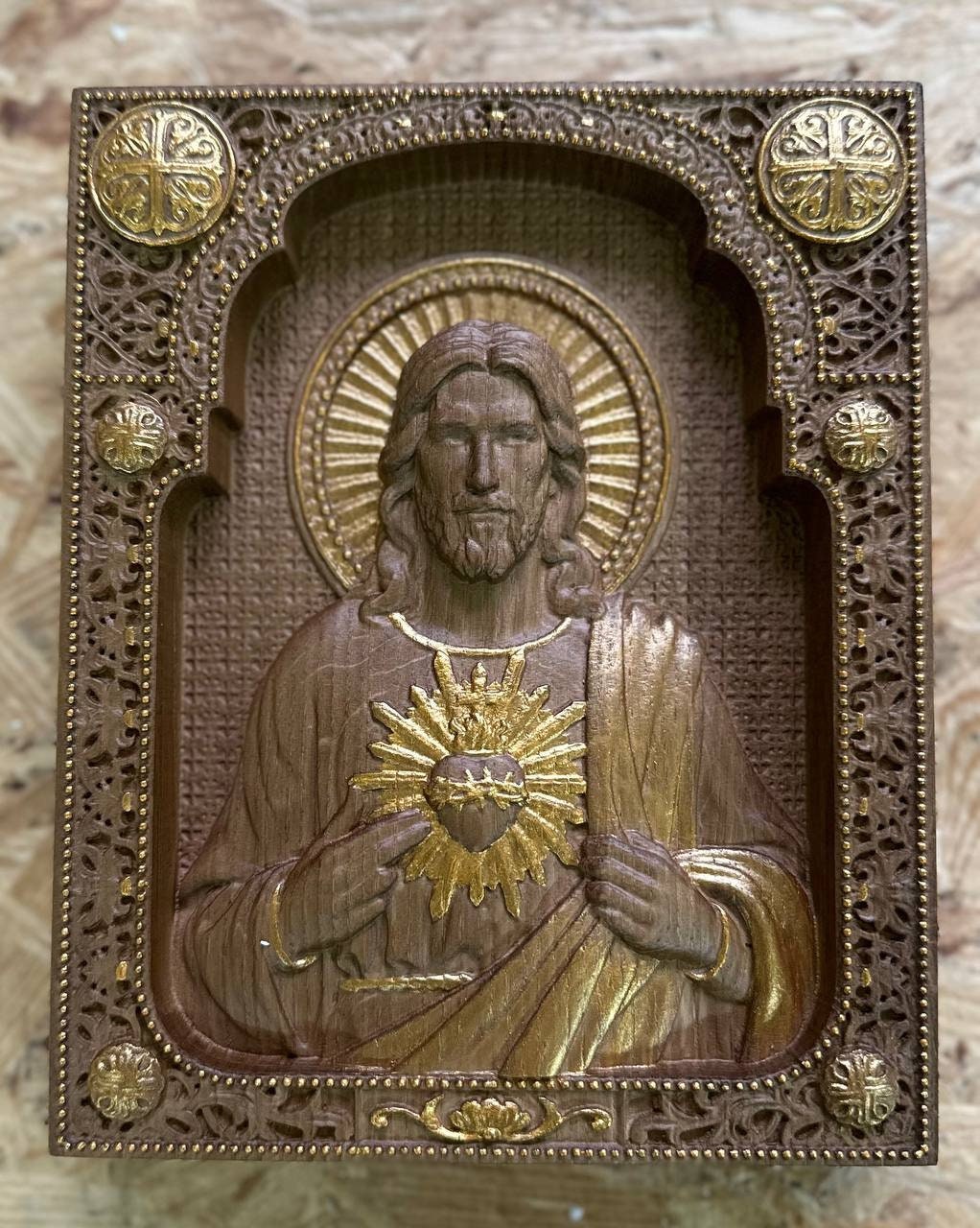Sacred Heart of Jesus Wooden icon