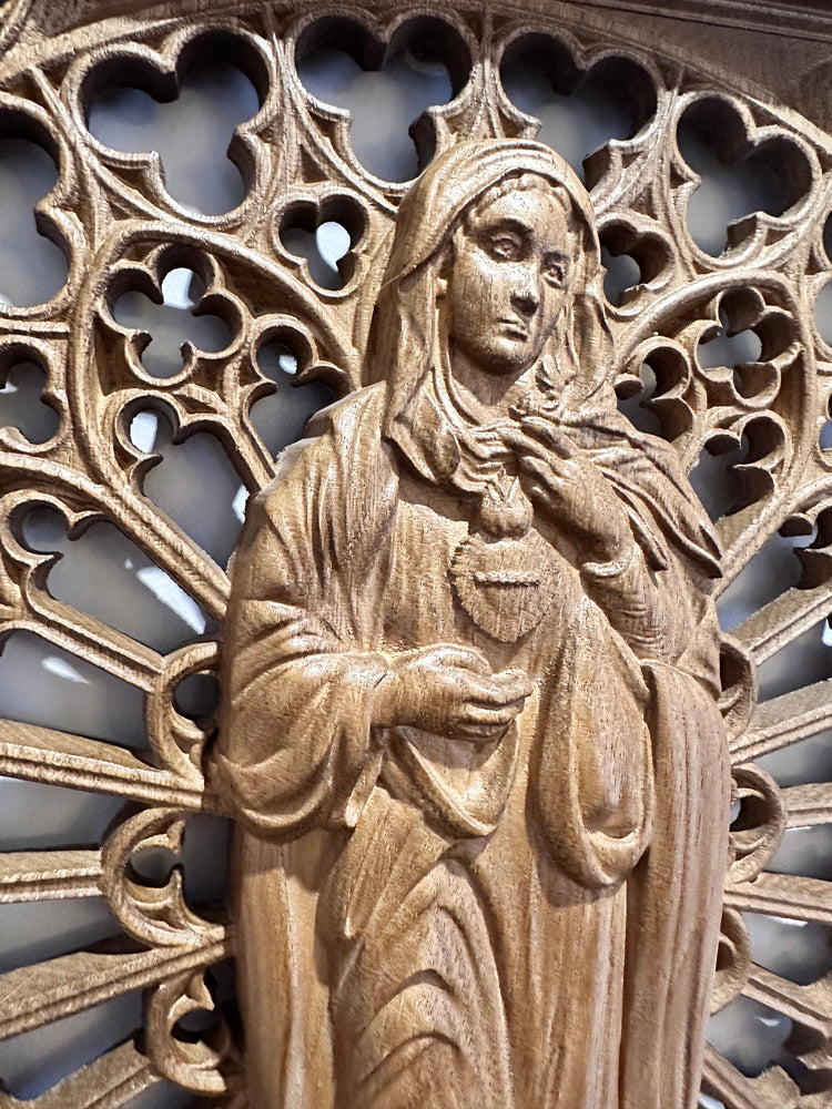Immaculate Heart of Mary Wooden Statue