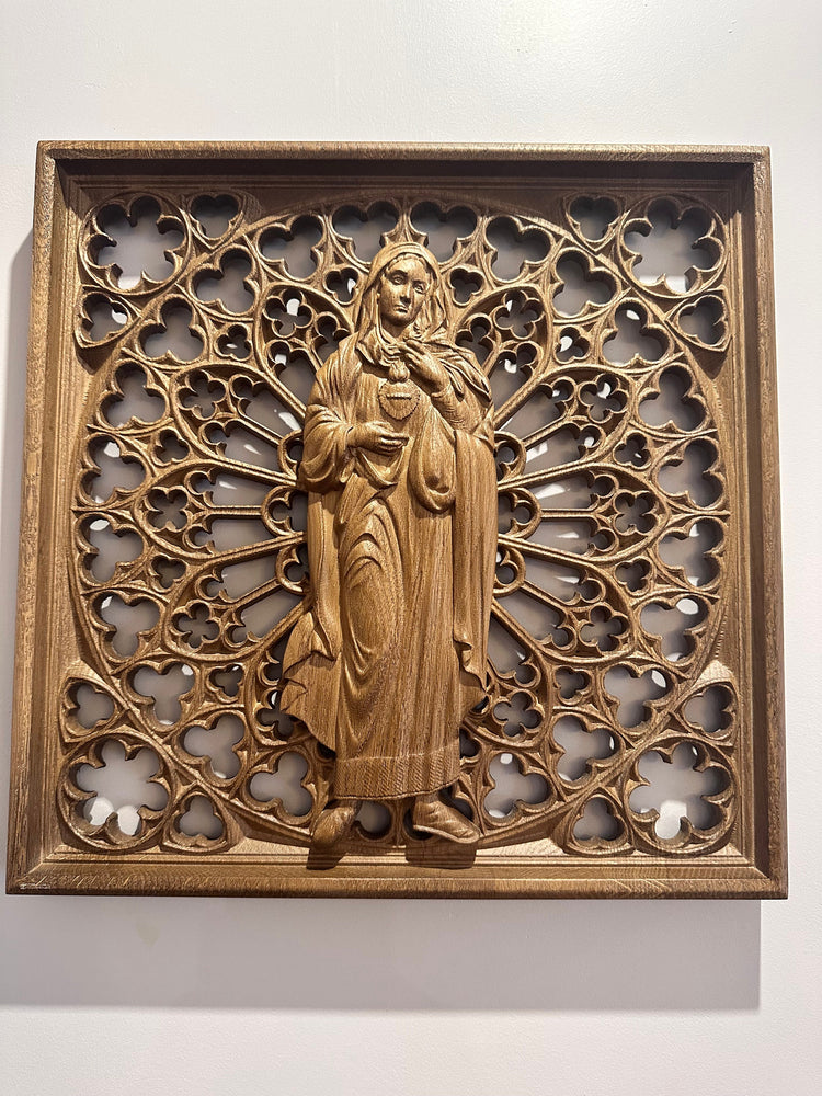 Immaculate Heart of Mary Wooden Statue