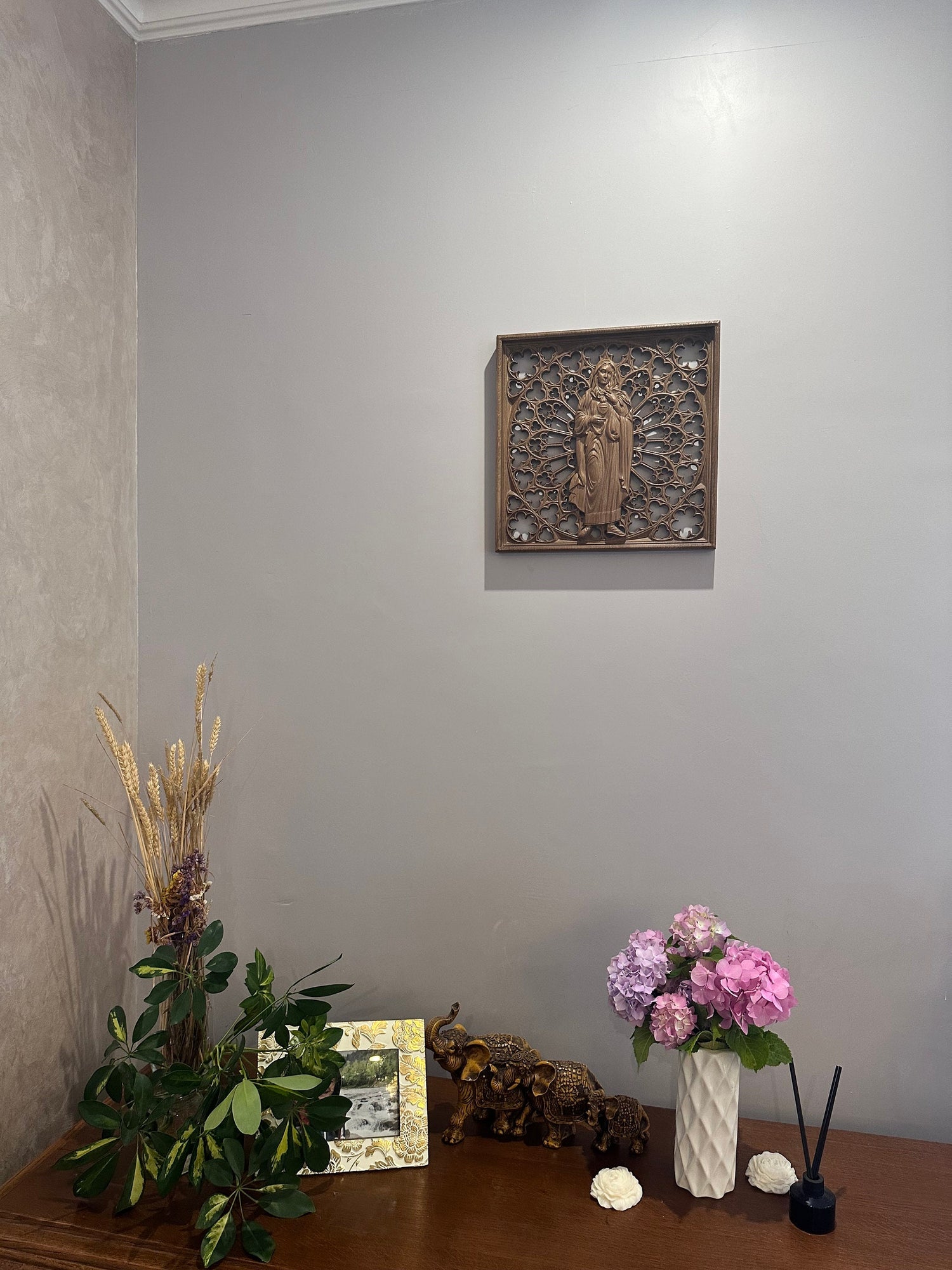 Immaculate Heart of Mary Wooden Statue