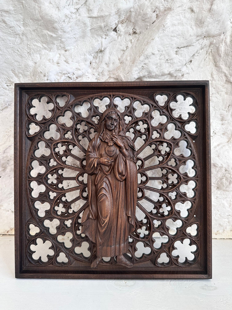 Immaculate Heart of Mary Wooden Statue