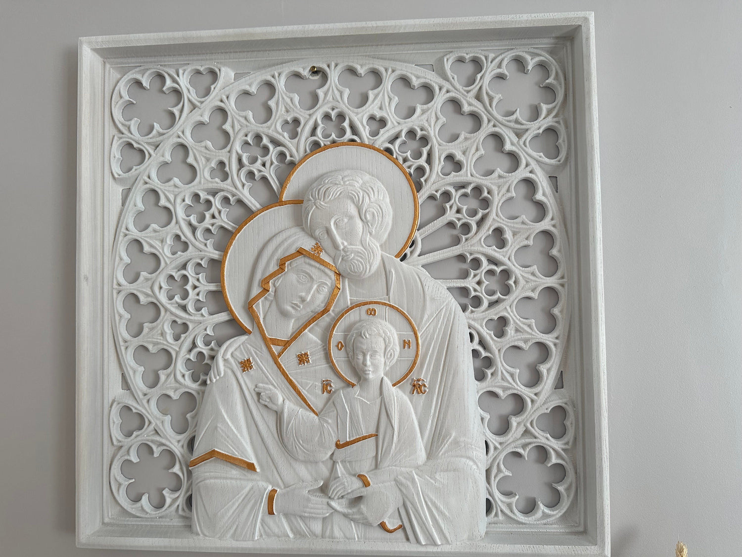 Holy Family Wooden Statue