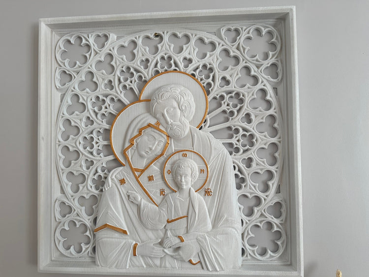 Holy Family Wooden Statue