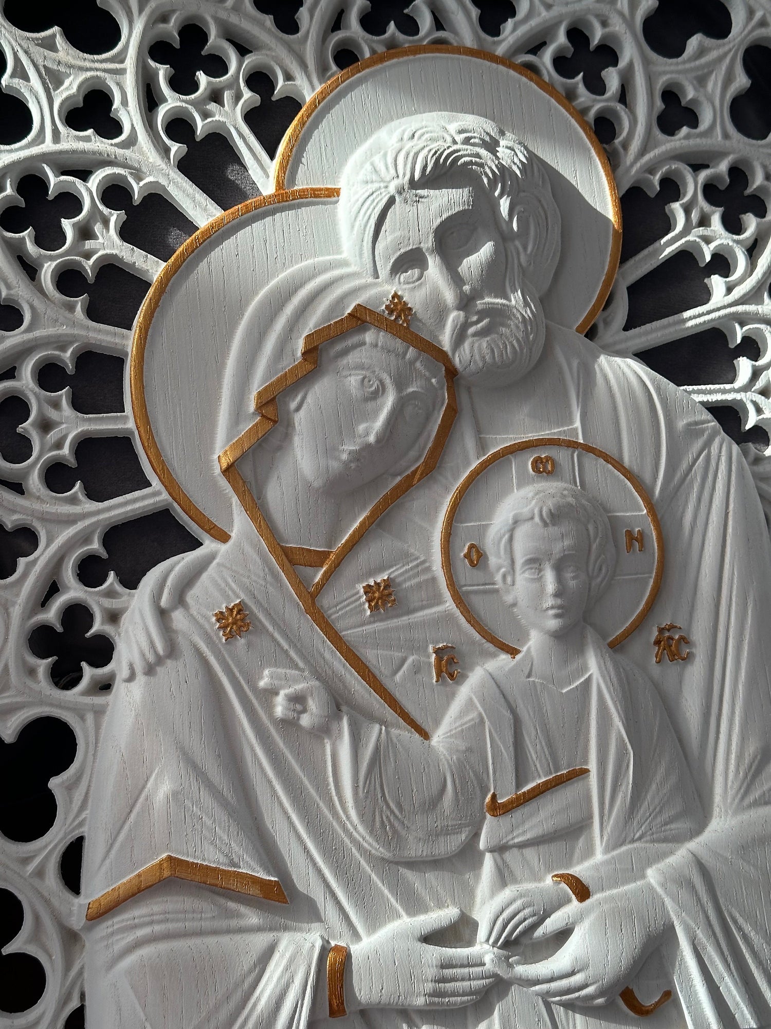 Holy Family Wooden Statue