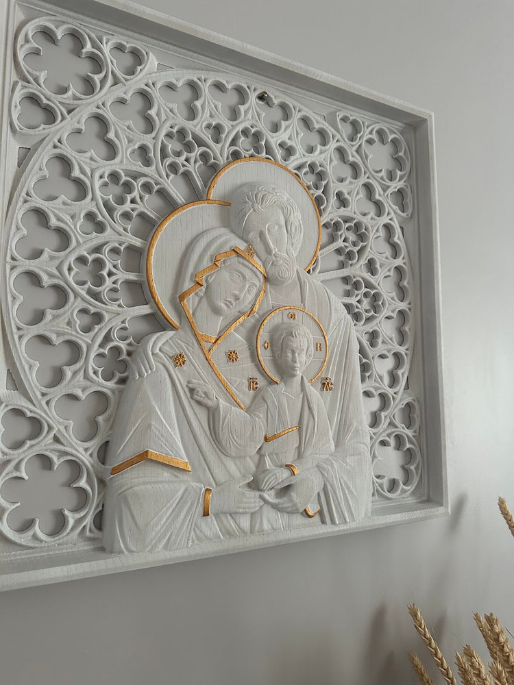 Holy Family Wooden Statue