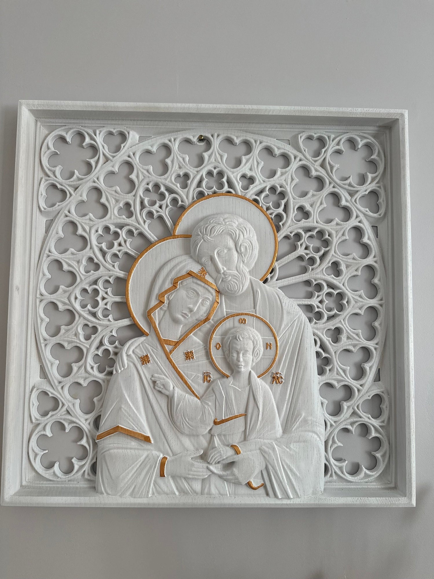 Holy Family Wooden Statue