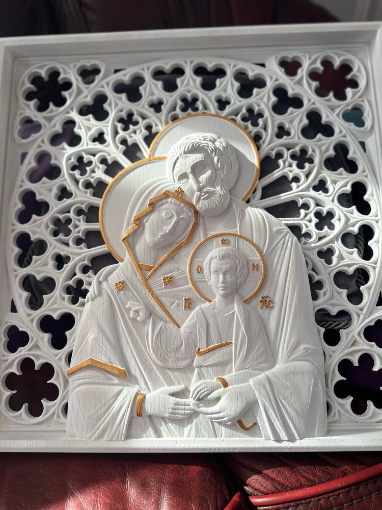 Holy Family Wooden Statue