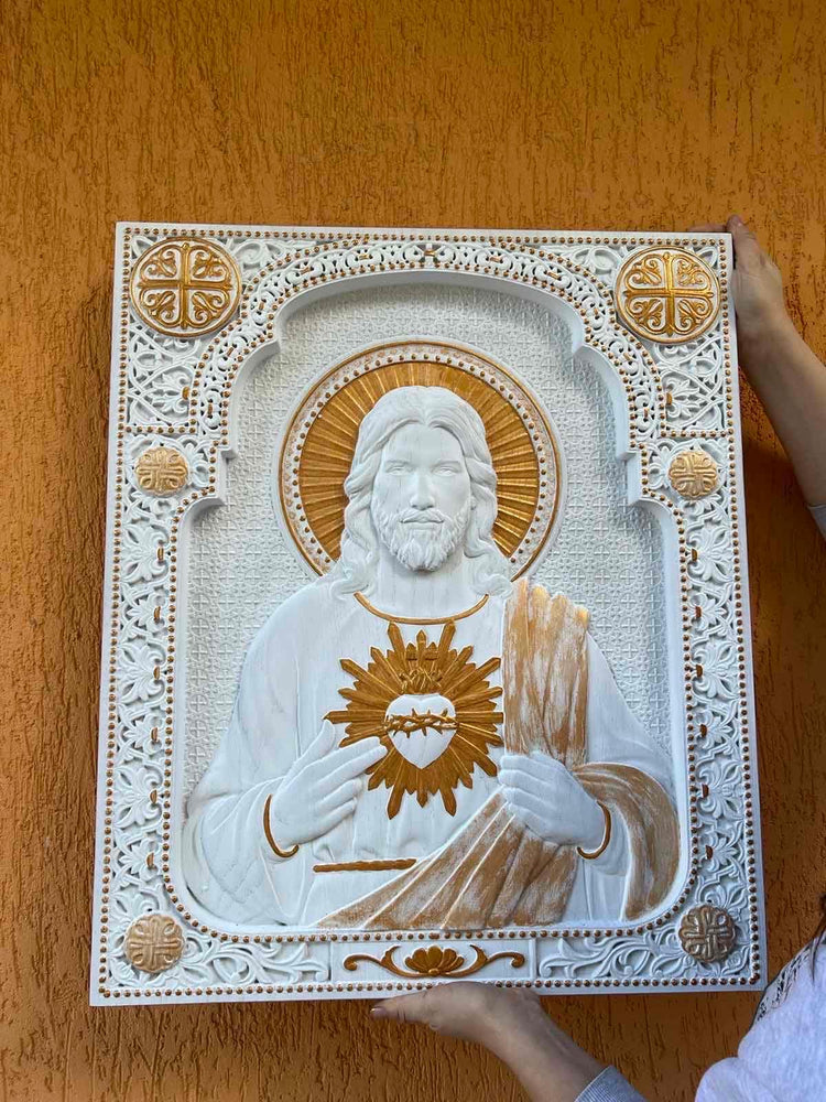 Sacred Heart of Jesus Wooden icon