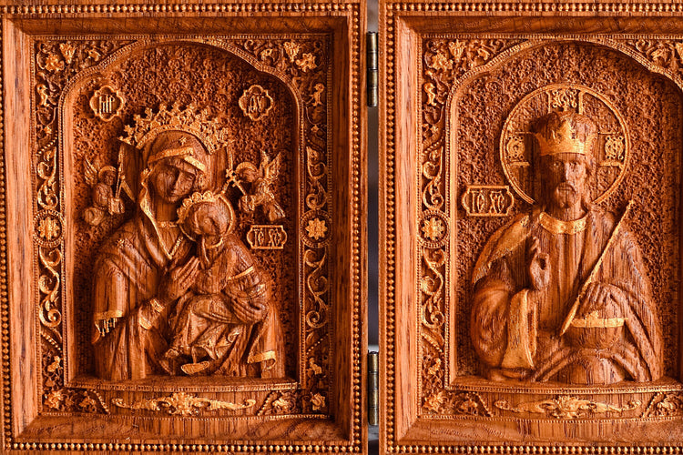 Virgin Mary and Our Lord Small Wooden folding panel