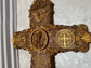 Handcarved St. Benedict exorcism cross with prayer and medal