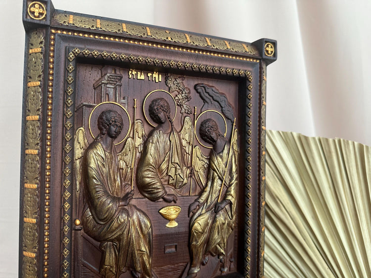 Exquisite Wooden Holy Trinity Icon Decorations for Religious Home Decor and Stunning Gift Ideas