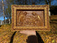 Holy Familly Wooden Carved Plaque Long