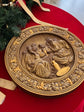 Round Last Supper Wooden Carved Plaque