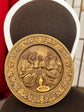 Round Last Supper Wooden Carved Plaque