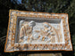 Holy Familly Wooden Carved Plaque Long