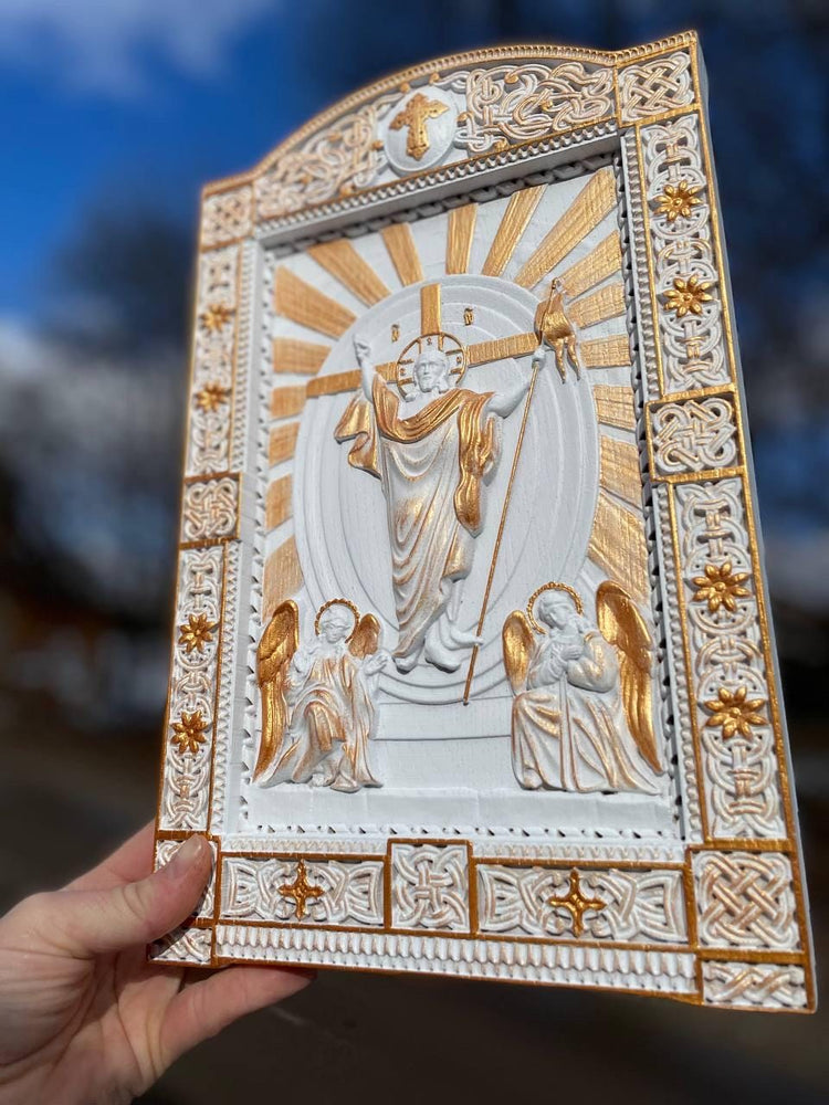 Religious Wooden icon Resurrection of Christ