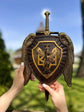 The shield with Ukrainian Trident and Archangel Michael Wooden Plaque