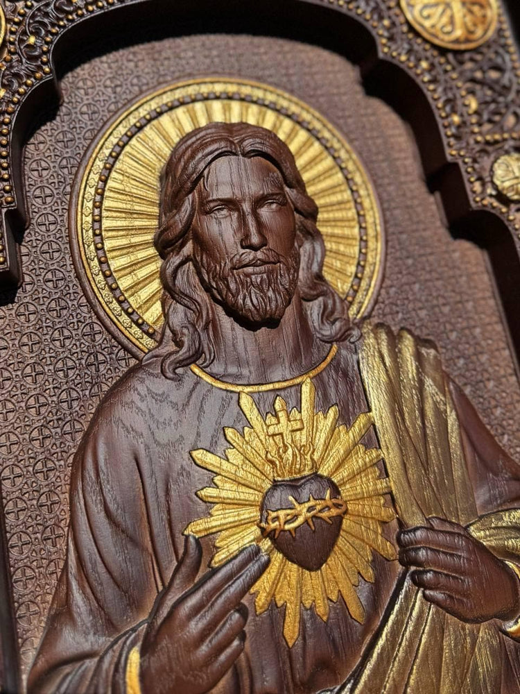 Sacred Heart of Jesus Wooden icon
