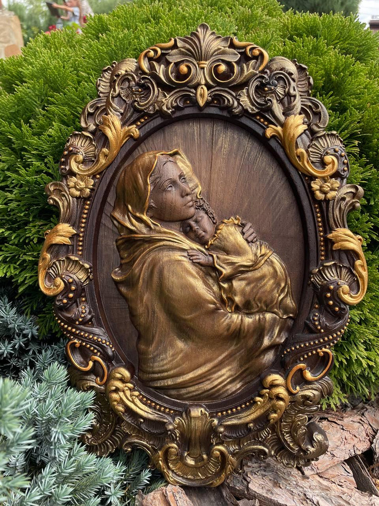 Virgin Mary Wooden Plaque