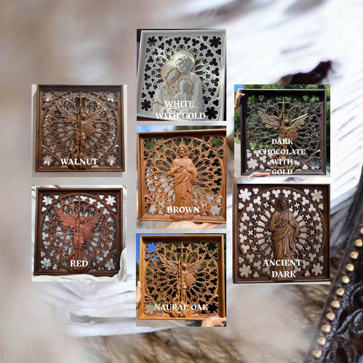 Immaculate Heart of Mary Wooden Statue