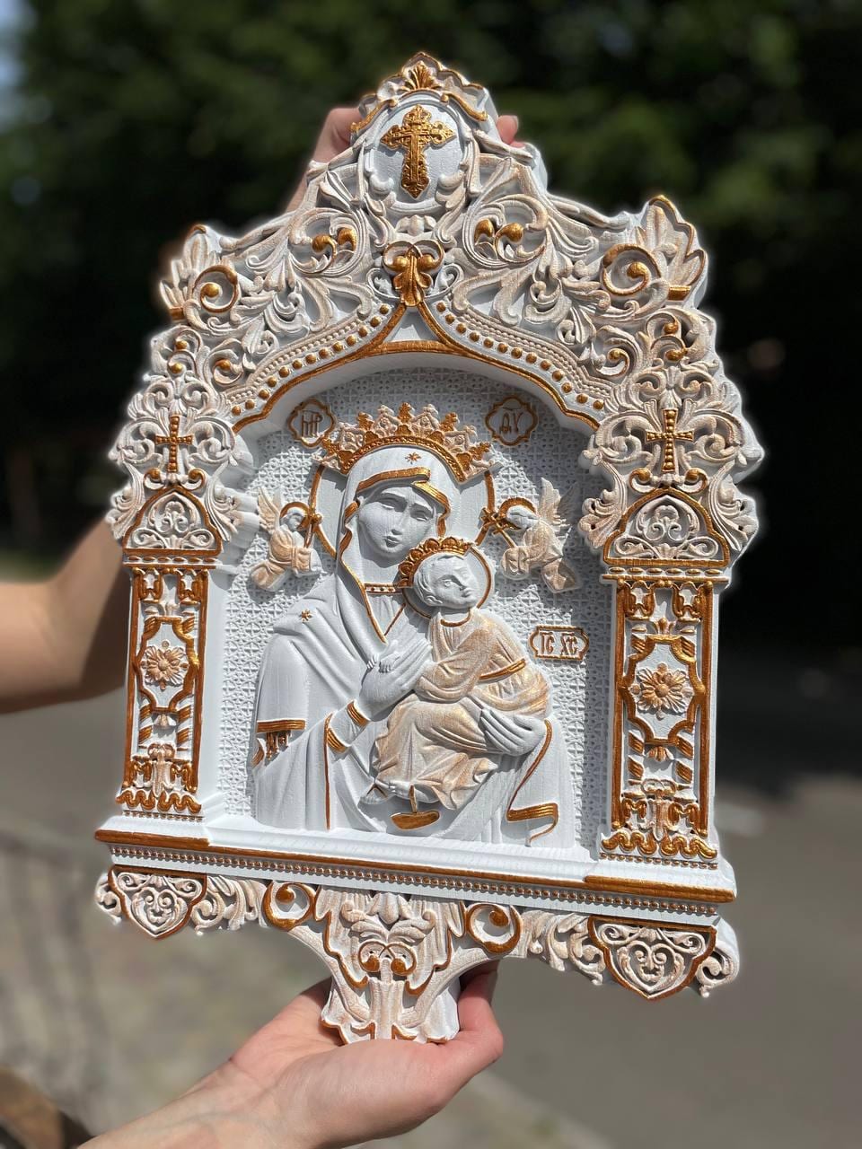 Our Lady of Perpetual Help Wooden Icon Baroque