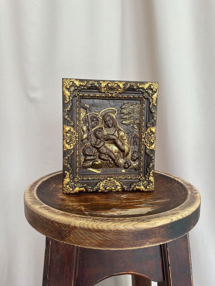 Nursing Madonna Wooden Carved Picture